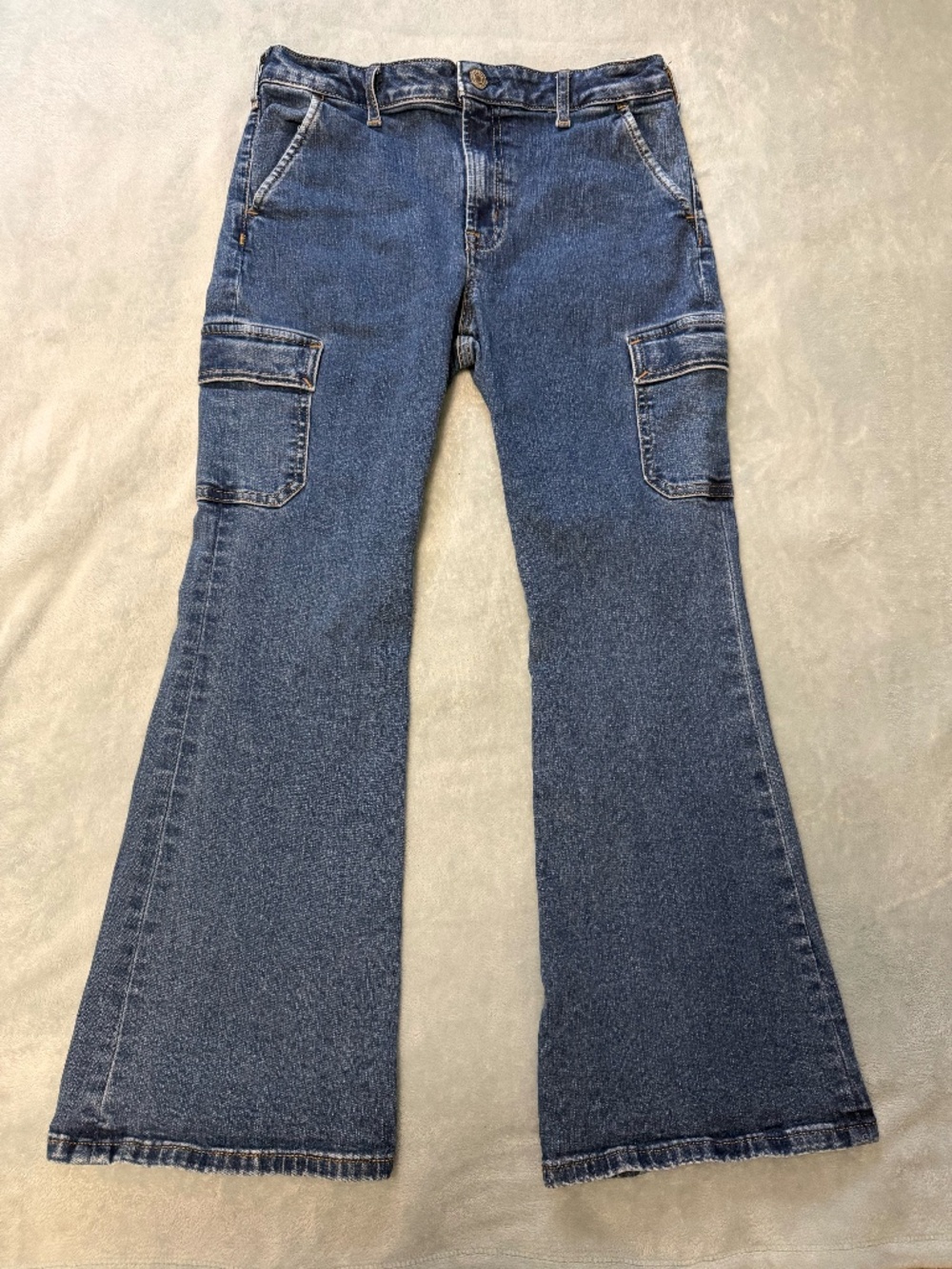 Gap Kids High Rise Cargo '70s Flare Jeans Size 10 Plus